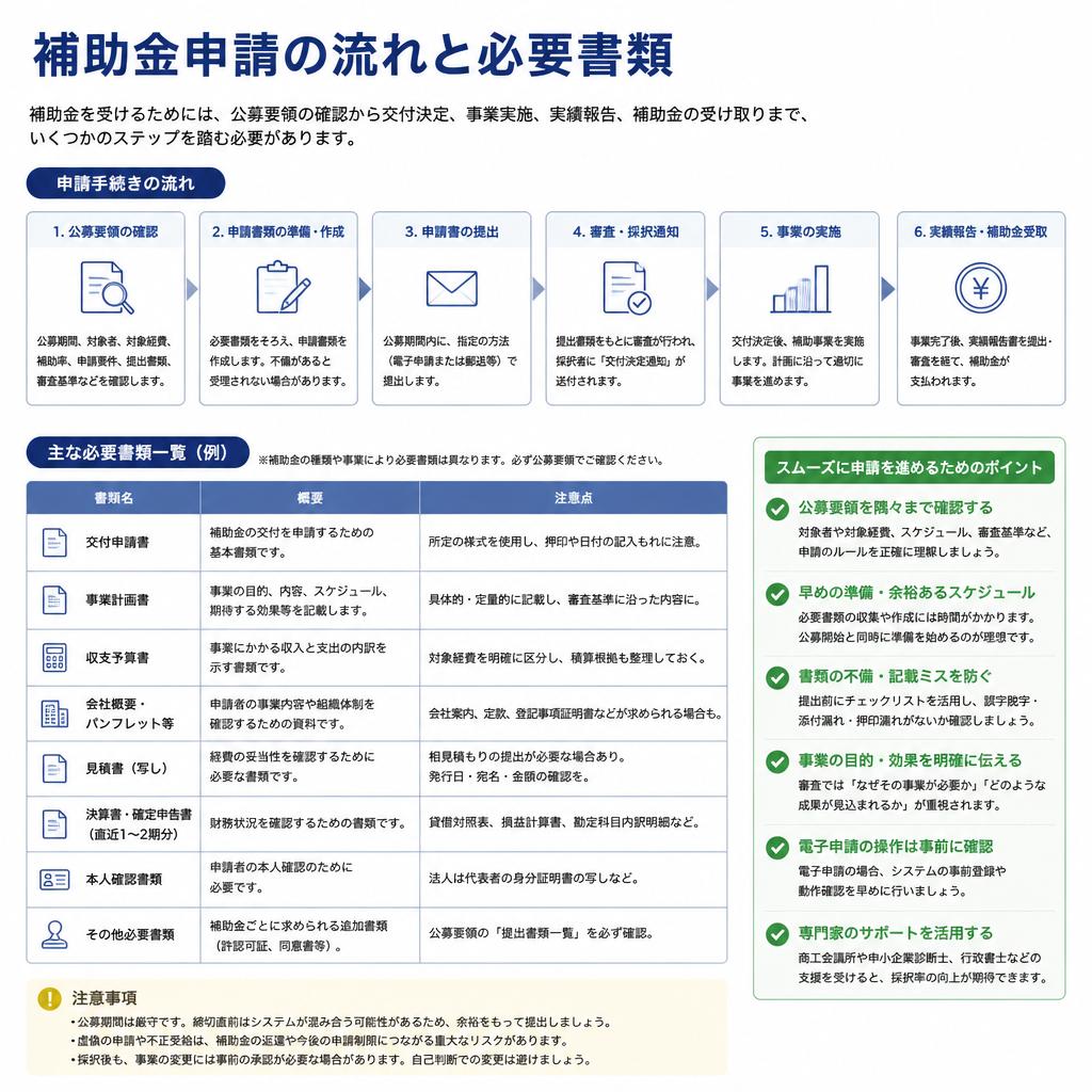 補助金申請の流れと必要な書類